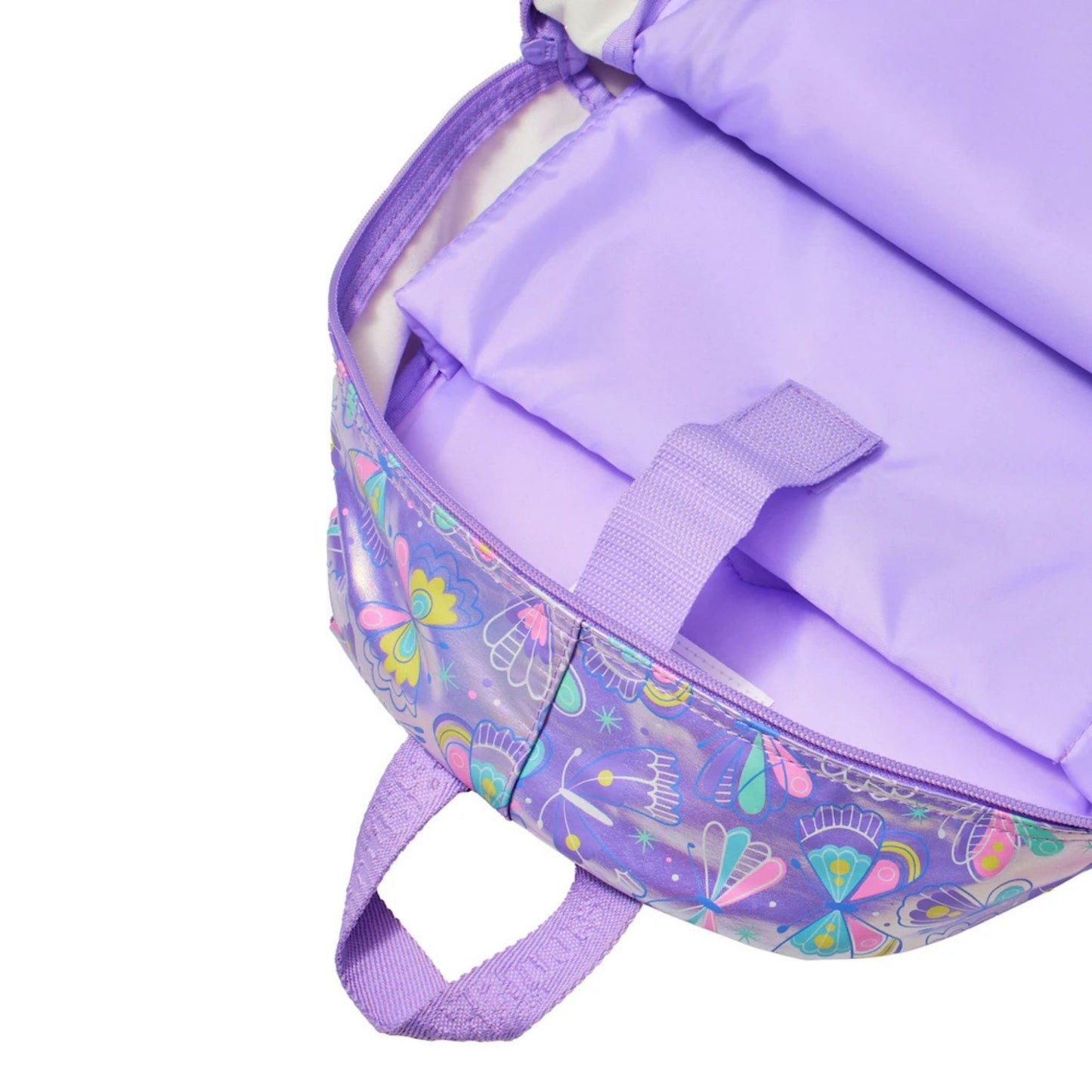 Smiggle purple butterfly theme backpack