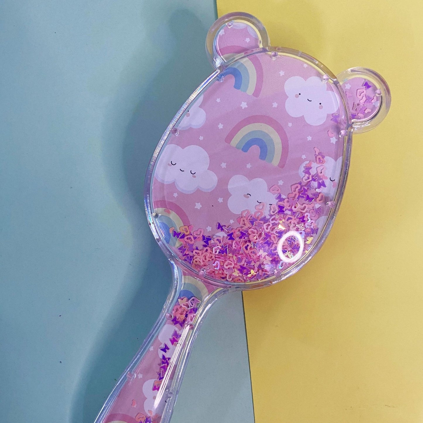 Confetti filled hair brush