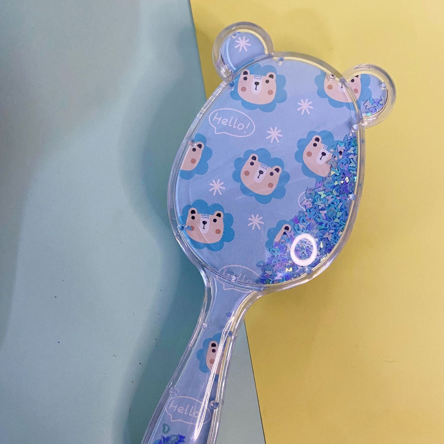 Confetti filled hair brush