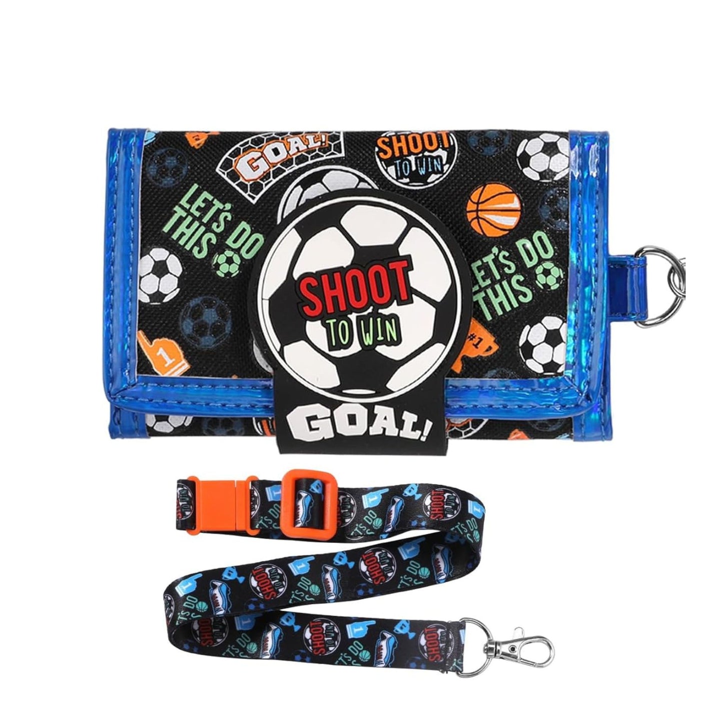 Vest series football theme wallet with long strep