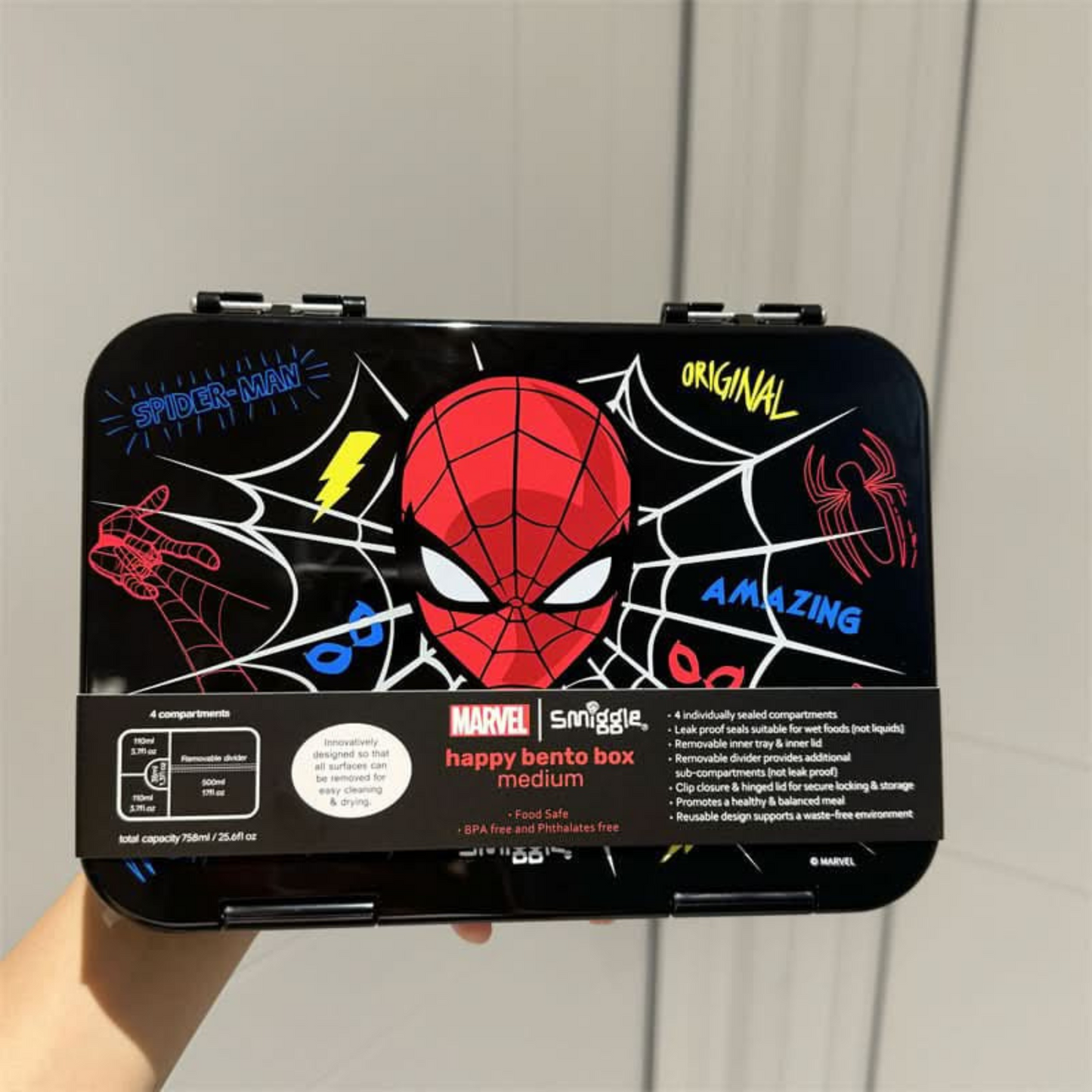 Smiggle Look Alike Spider Theme Lunch Box