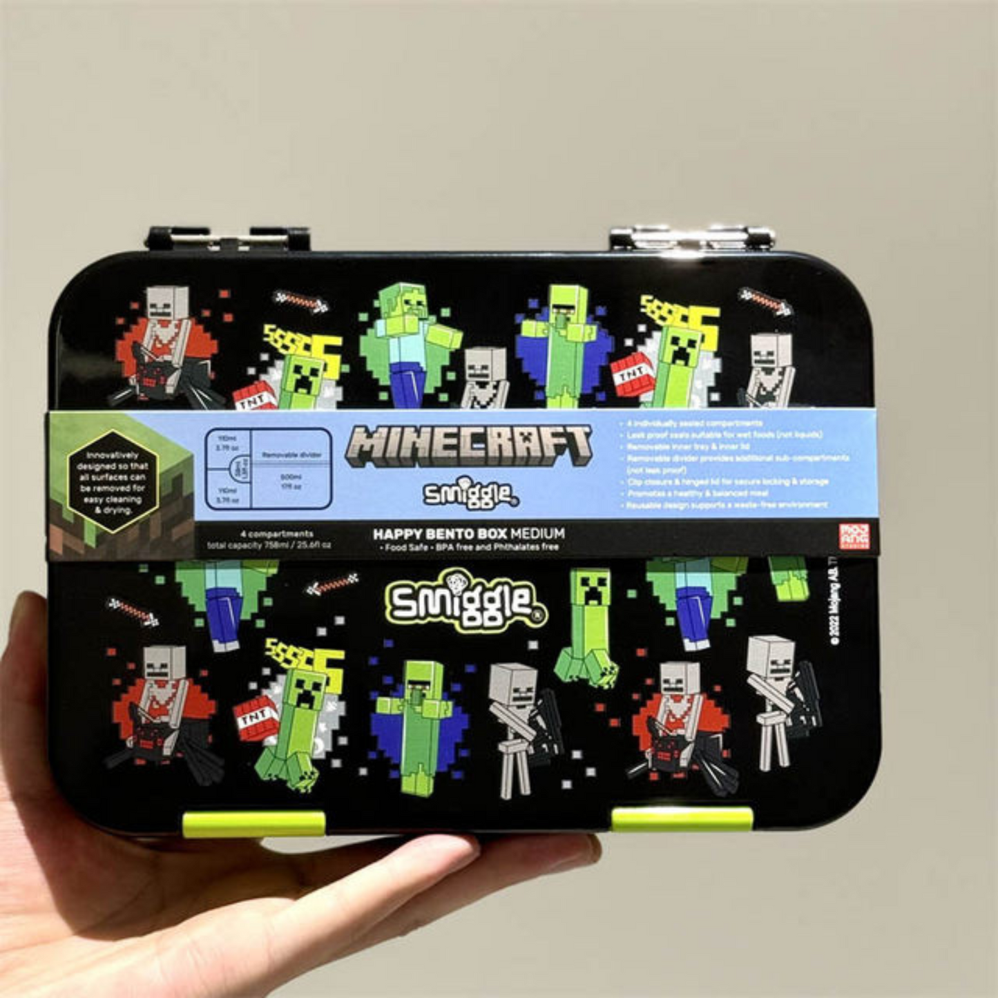 Smiggle Look Alike Mine Craft Theme Bento Lunch Box