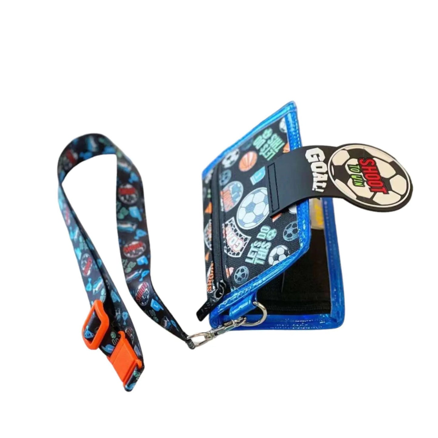 Vest series football theme wallet with long strep