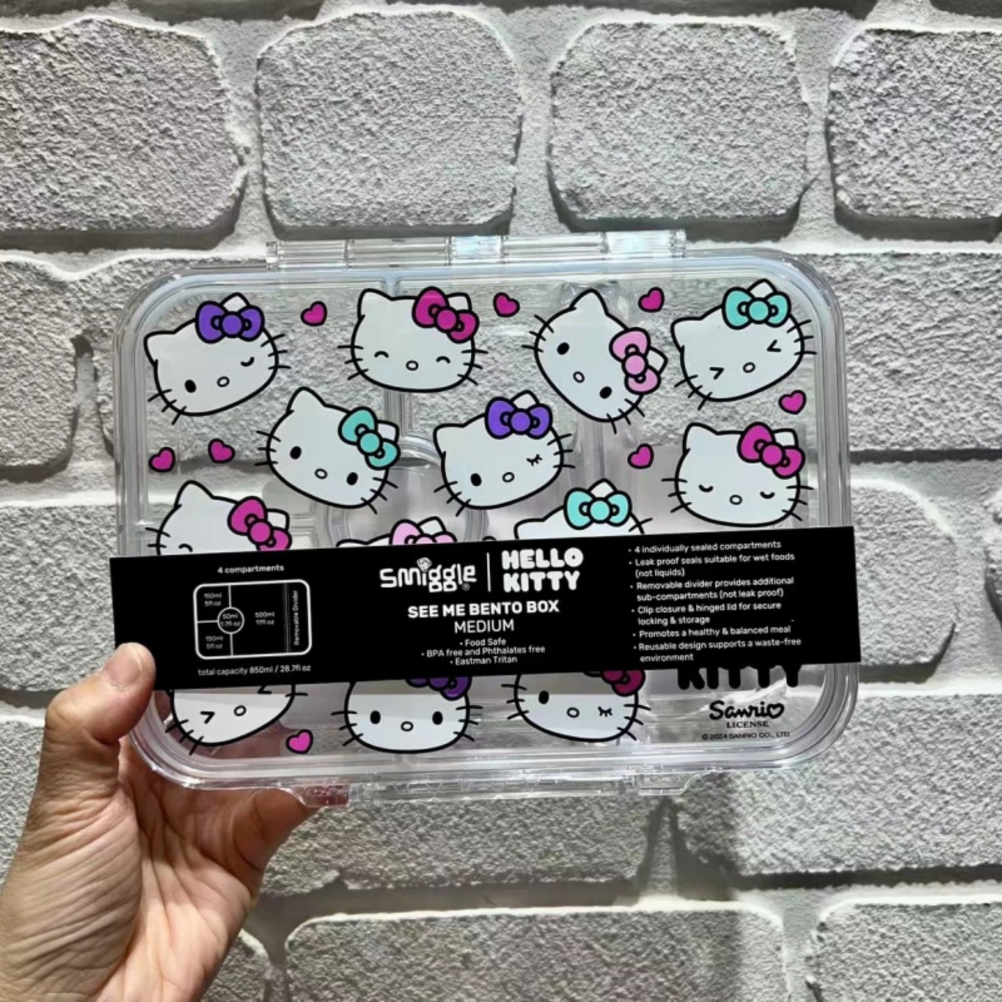 Smiggle Look Alike Kitty Theme Bento Lunch Box