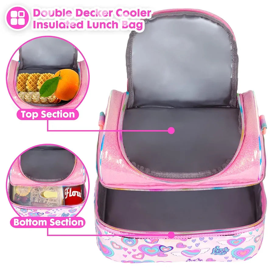 Vest Series Duffle Style Heart Theme Lunch Bag