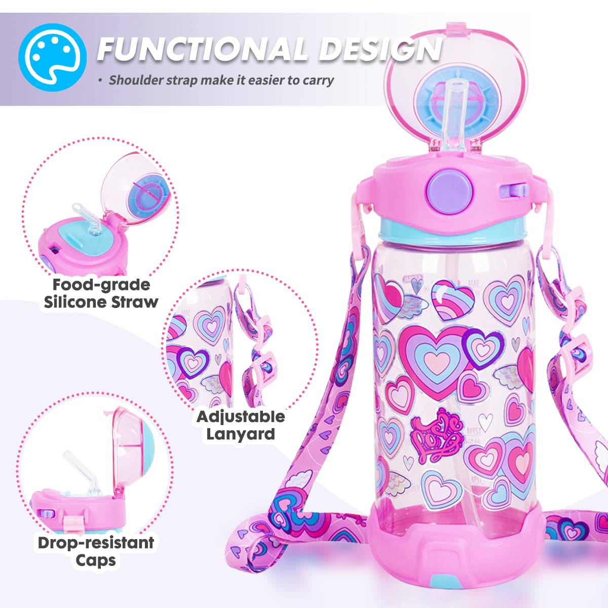 Vest series Heart Theme Water Bottle