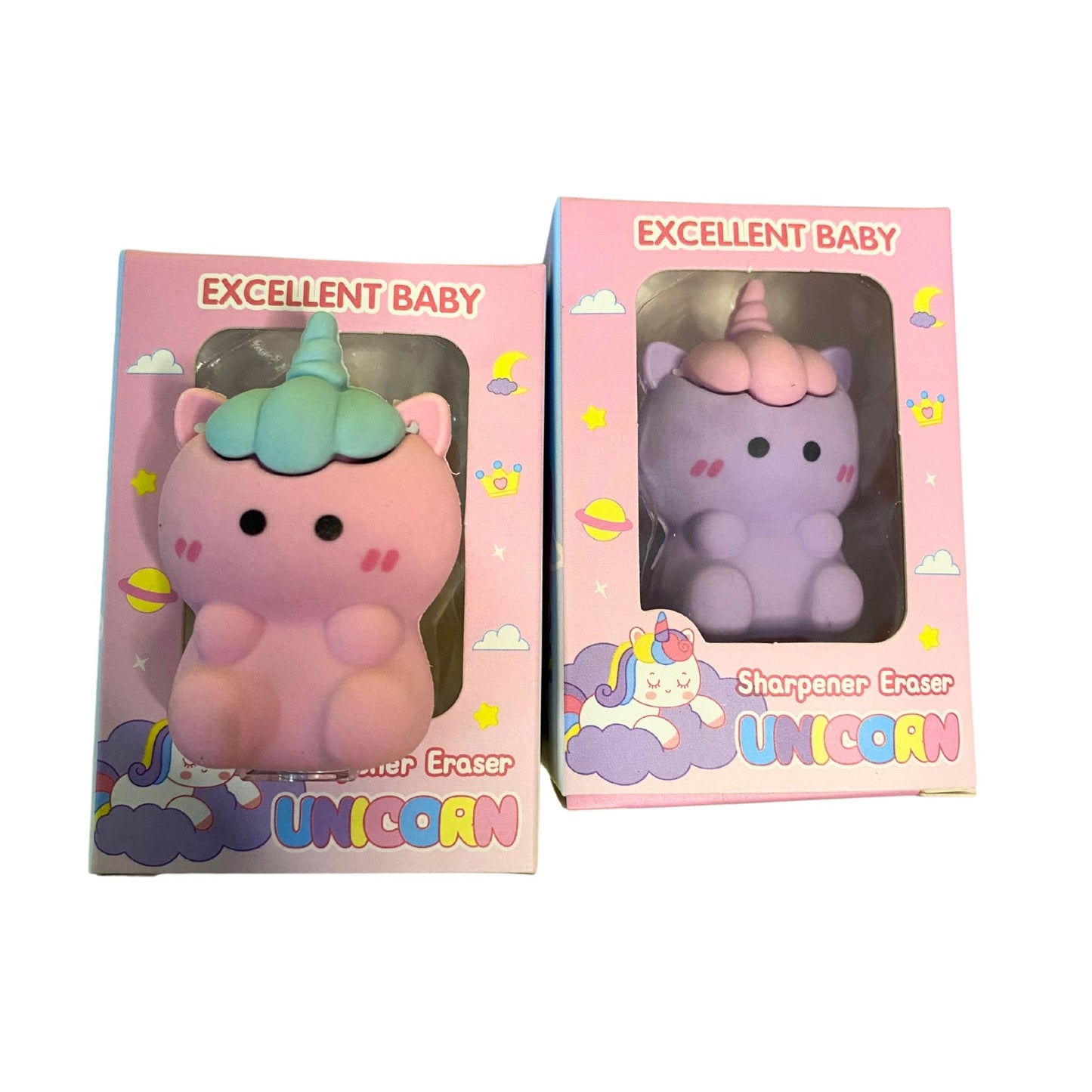 Cute unicorn eraser + sharpener