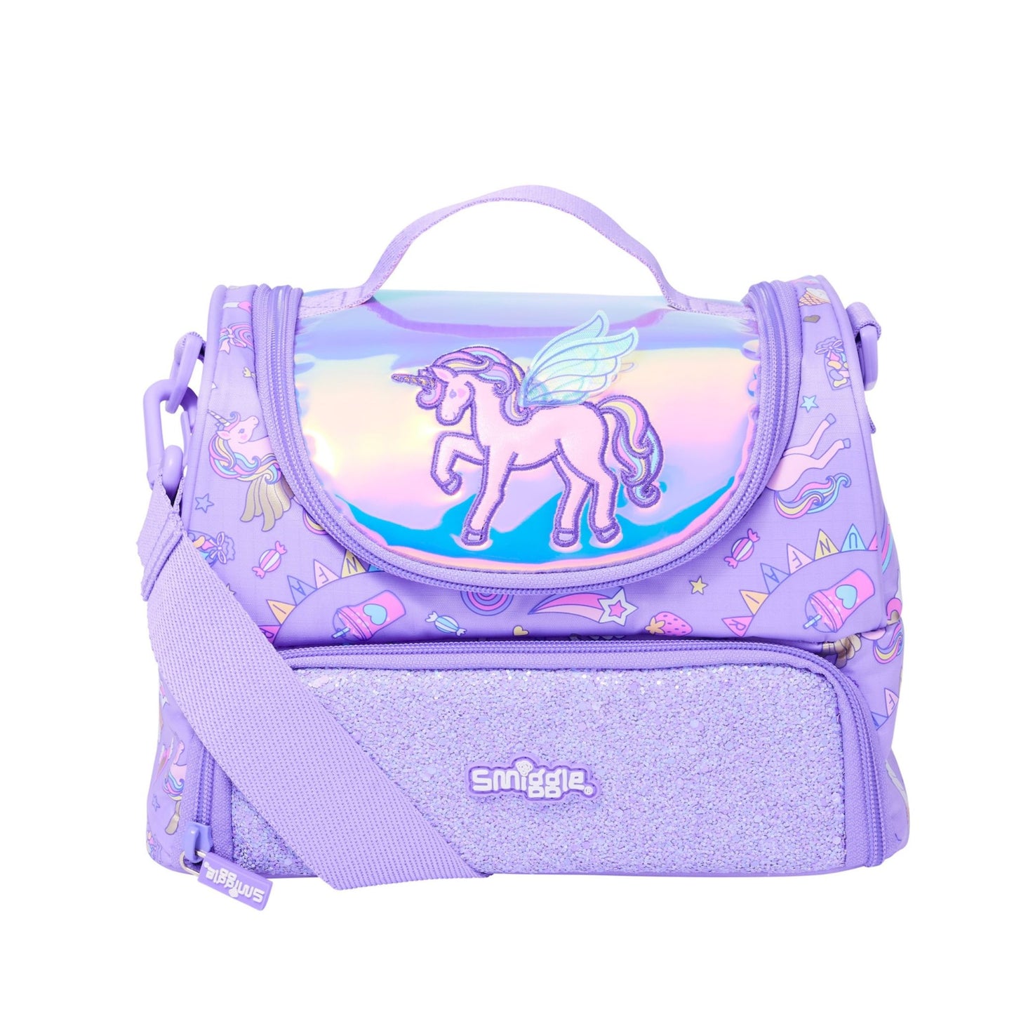 Smiggle Purple Unicorn Lunch Bag