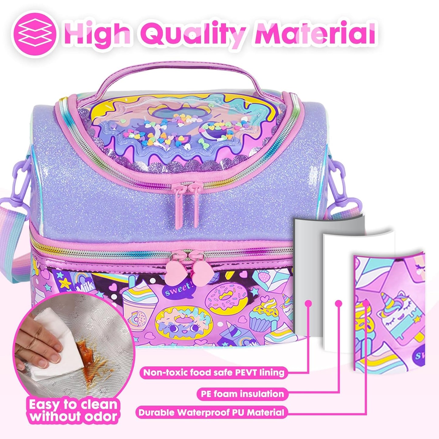 Vest Series Duffle Style Donut Theme Lunch Bag