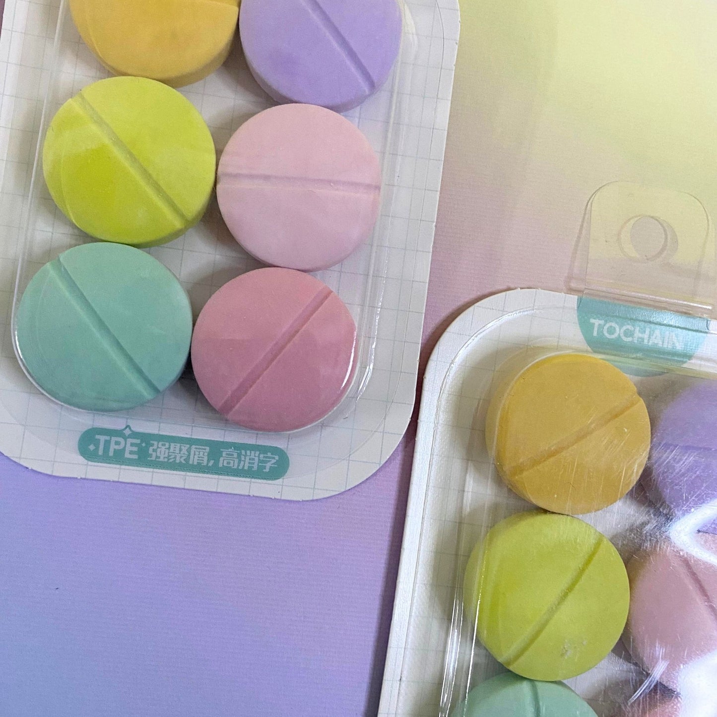 Pastel medicine eraser