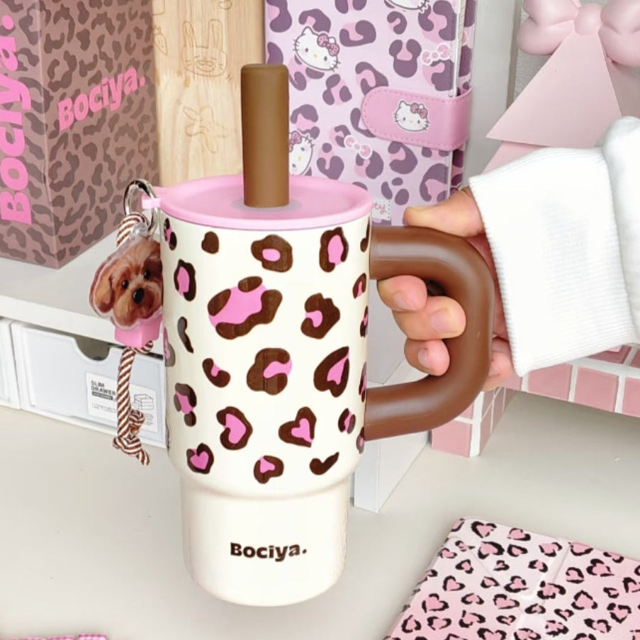 Adorable cheeta print tumblers (700 ml)