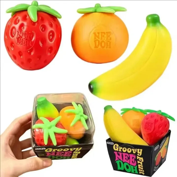 Needo Fruit Basket Squishy ( 3 squishies in one box )