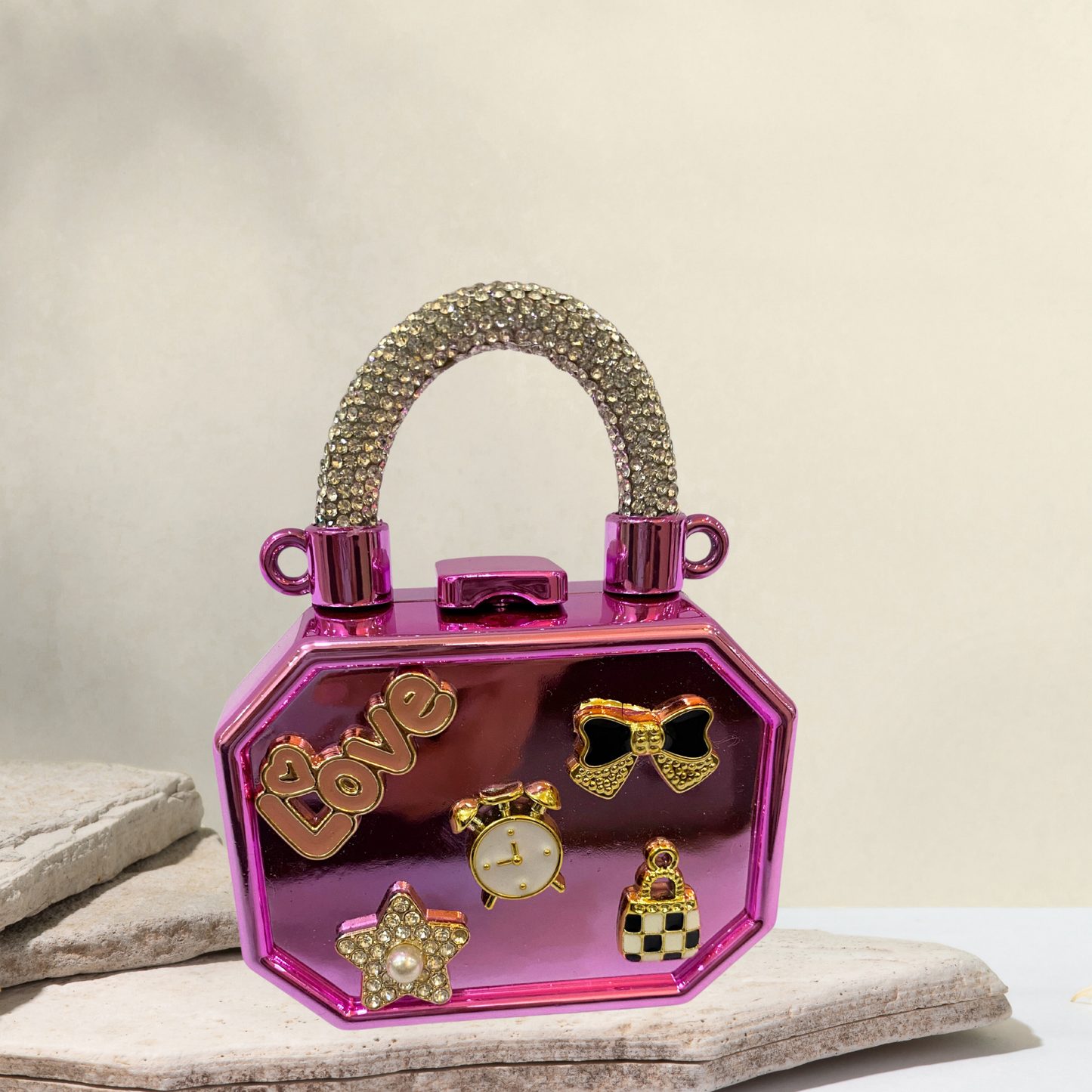 Metal Charm Clutch