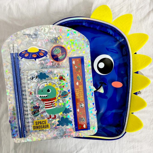 Vest Series Dino Theme Backpack With Stationary