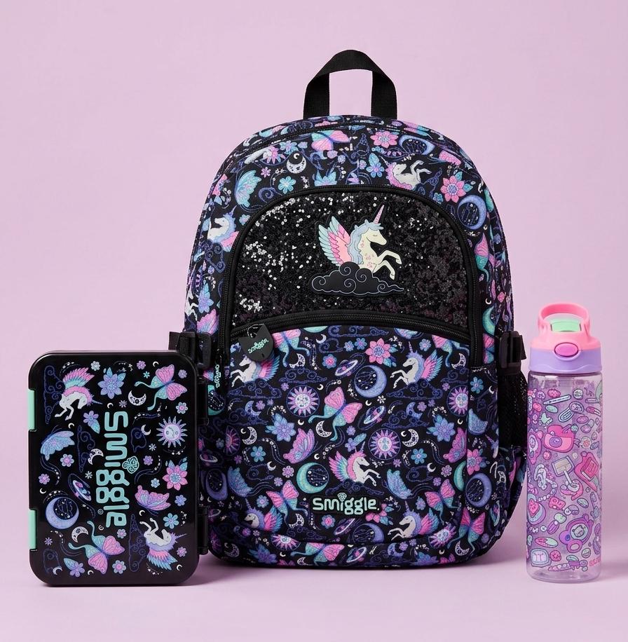 Unicorn Theme Bundle (17-inch bag, lunch box, water bottle)