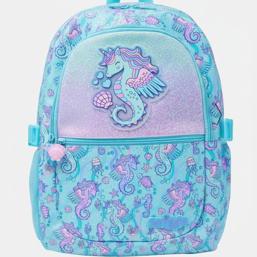 Blue Sea Horse Theme Backpack