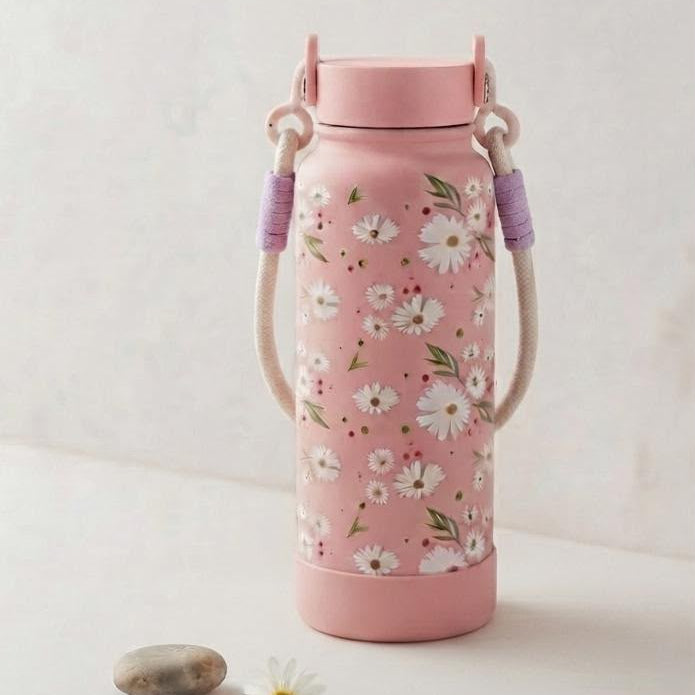 Insulated Pink Dloral Flask (1200ml)