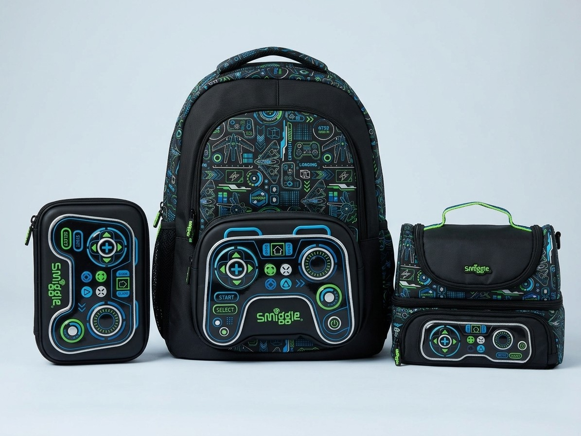 Game Theme Bundle (17-inch bag, lunch bag, pencil organizer )
