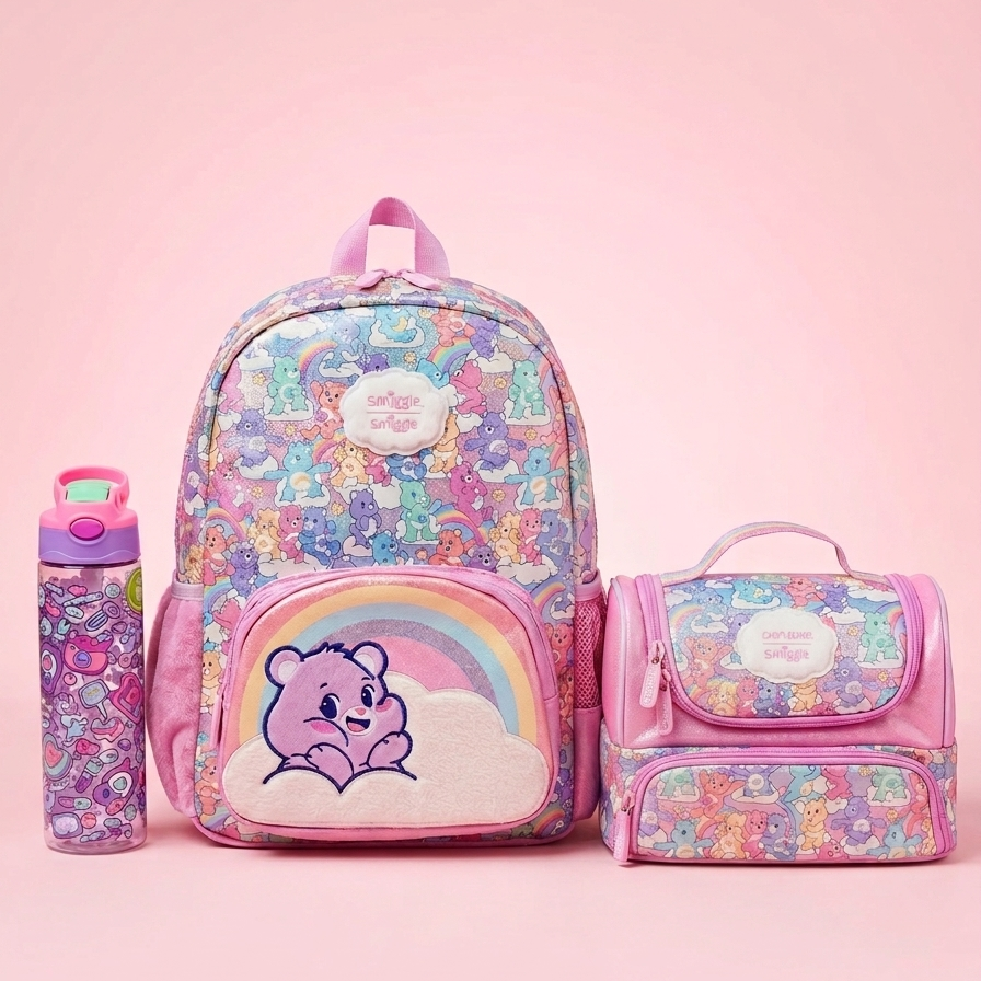 Rainbow Bear Theme Bundle (14-inch bag, lunch bag, water bottle)