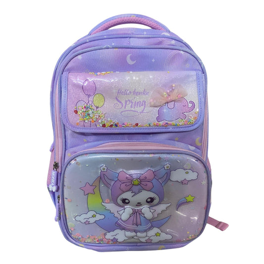 Confetti filled kuromi theme school backpack