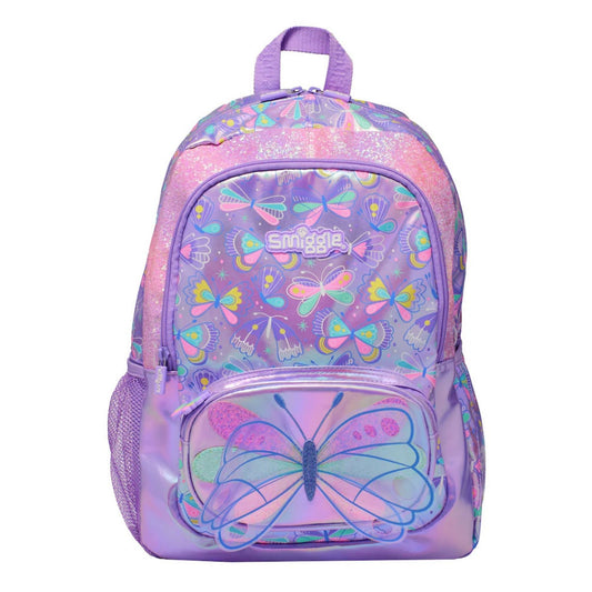 Smiggle purple butterfly theme backpack