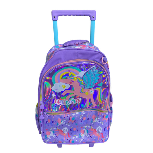 Vest series Purple Unicorn Trolley Backpack