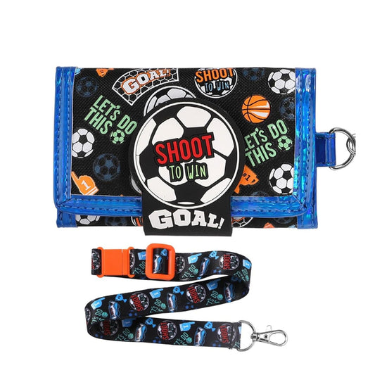 Vest series football theme wallet with long strep