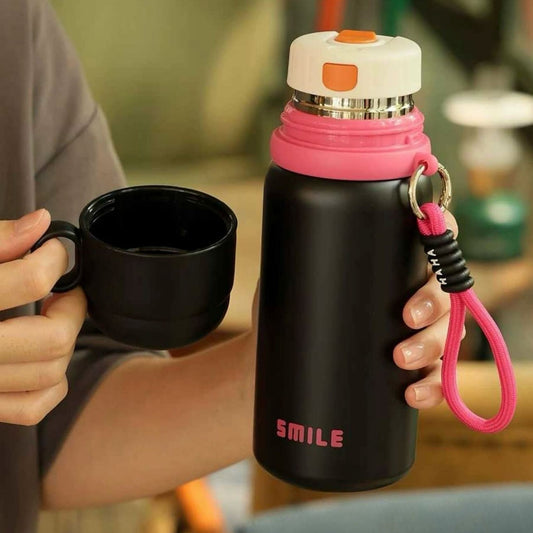 Coloured cup insulated bottle