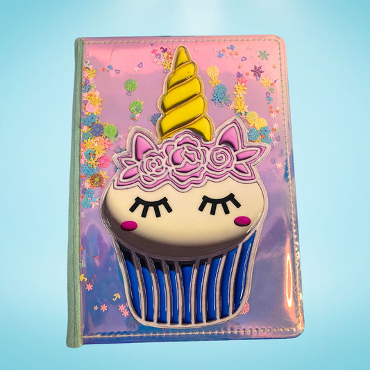 Holographic diaries with pom pom book mark