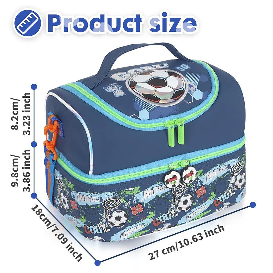 Vest Series Blue Football Duffle Style Lunch Bag