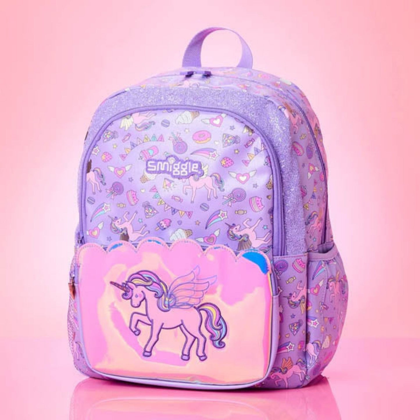 Smiggle Holographic Unicron backpack
