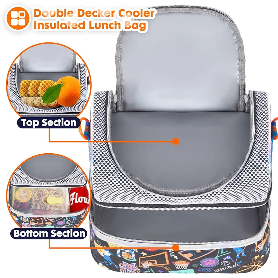 Vest Series Black Football Duffle Style Lunch Bag