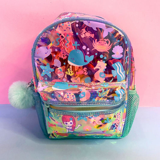 Holographic vest series mermaid picnic backpack