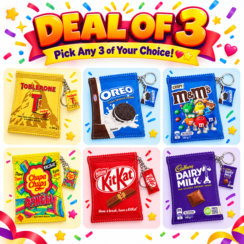 Deal of 3 - Snack Pouch Keychains