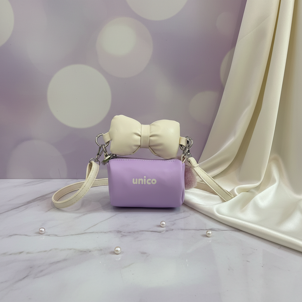 Elegant background for purple crossbody bag