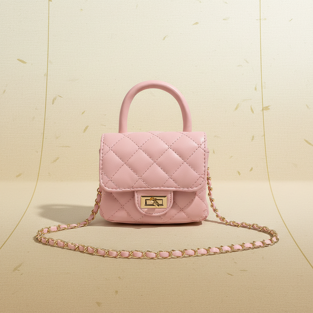 Elegant professional background for pink quilted mini bag