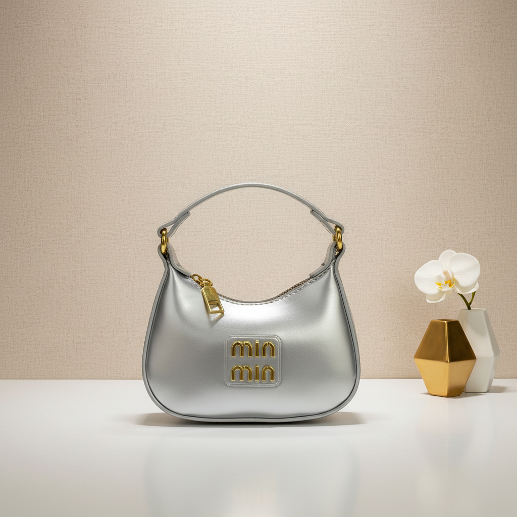 Elegant professional background for silver mini bag