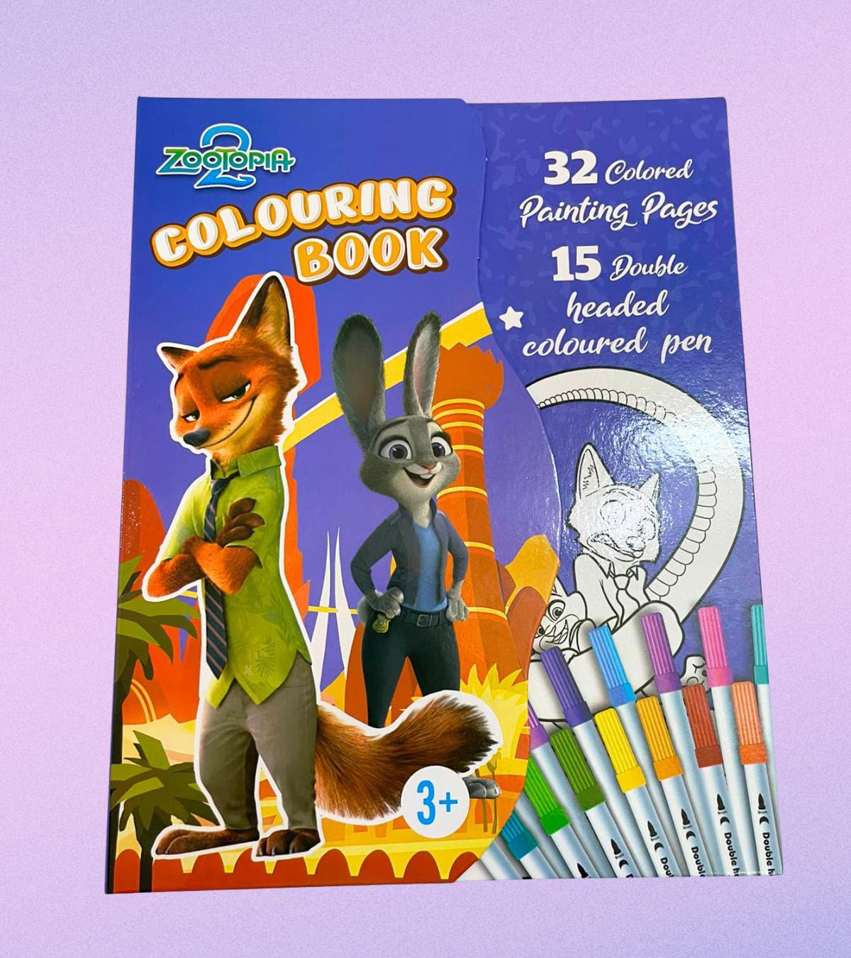 Variant 2 kids colouring book activity with 16 dual nip markers and drawing book