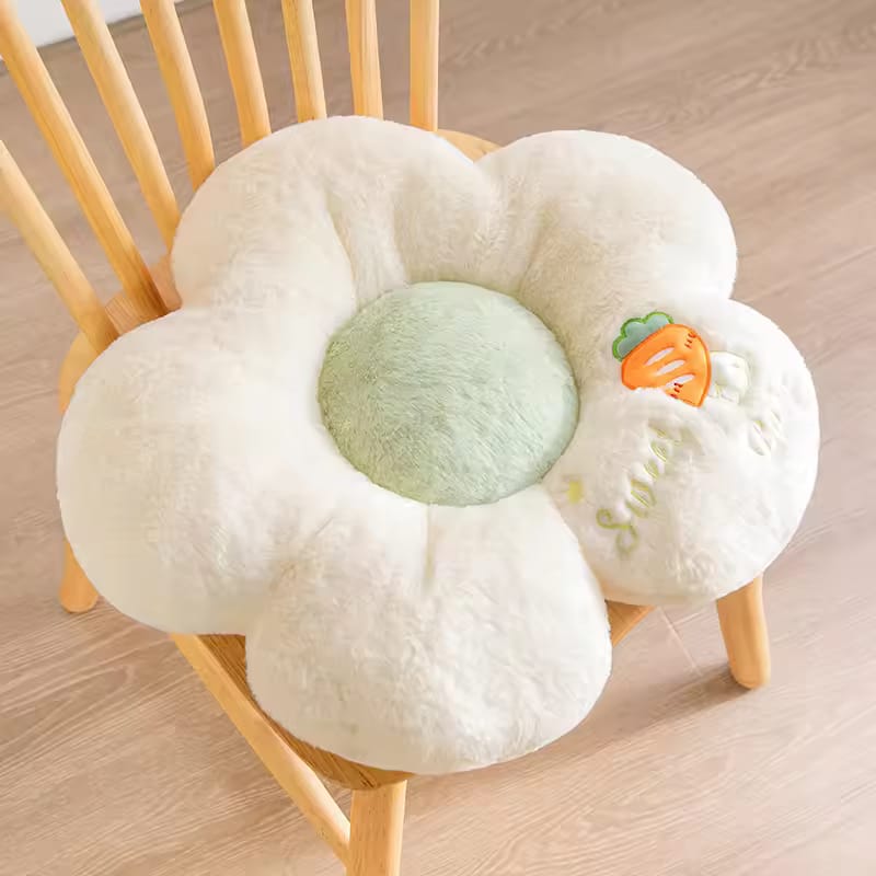 Adorable Flower Embroidered Cushion