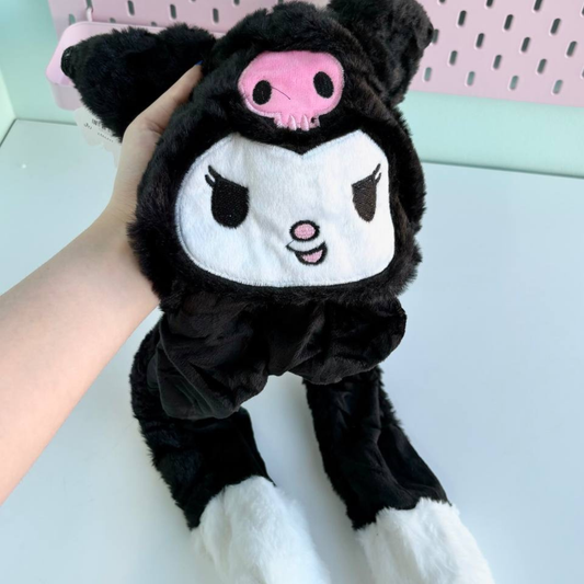 Dancing Ear Black Kuromi Winter Cap