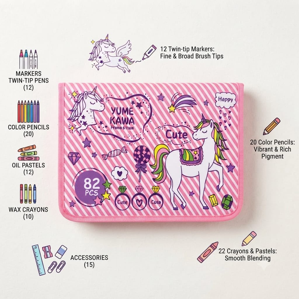 Kids adorable art set kits ( 82 piece )