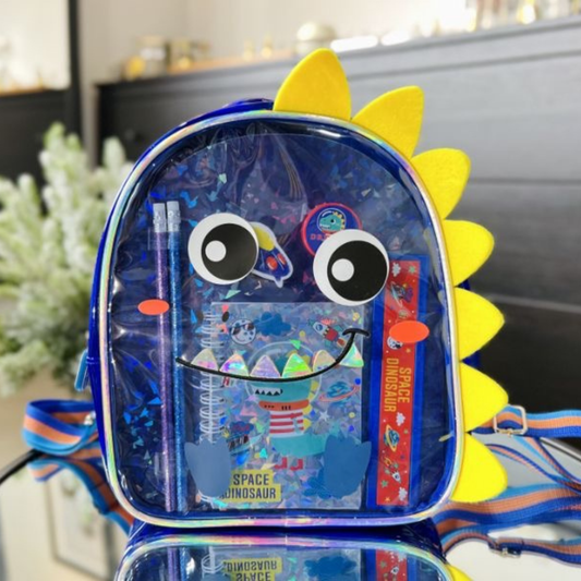 Vest Series Dino Theme Backpack With Stationary