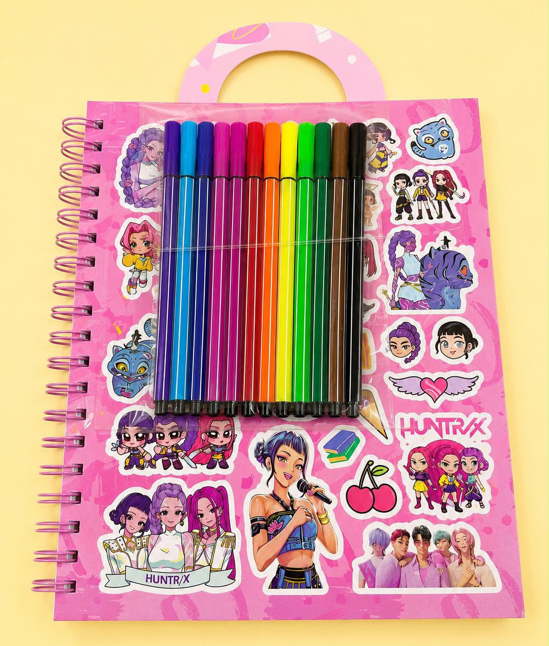 Variant 4 kids corking book activity with markers , stickers and drawing book