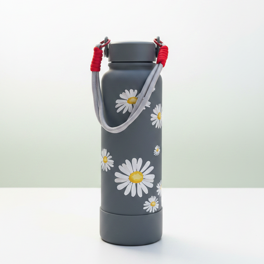 Insulated Grey Floral Flask (1200ml)