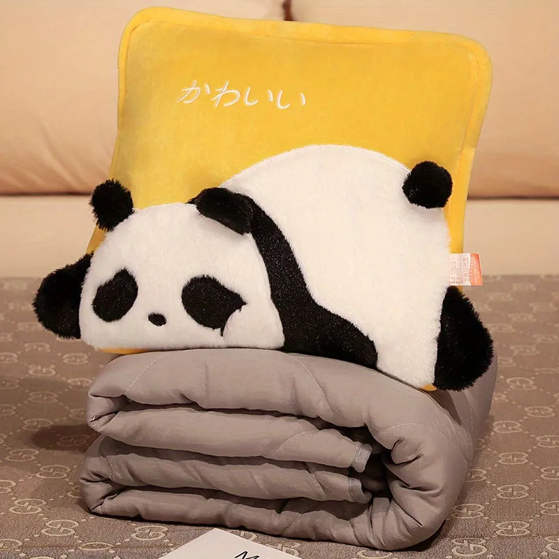 Yellow Panda Cushion + Comforter
