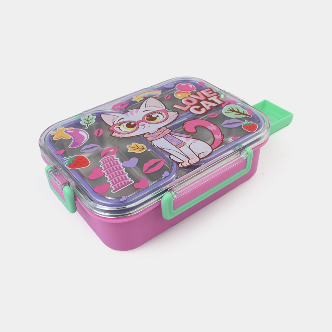 Cat Theme Insulated 3 Compartment Lunch Box