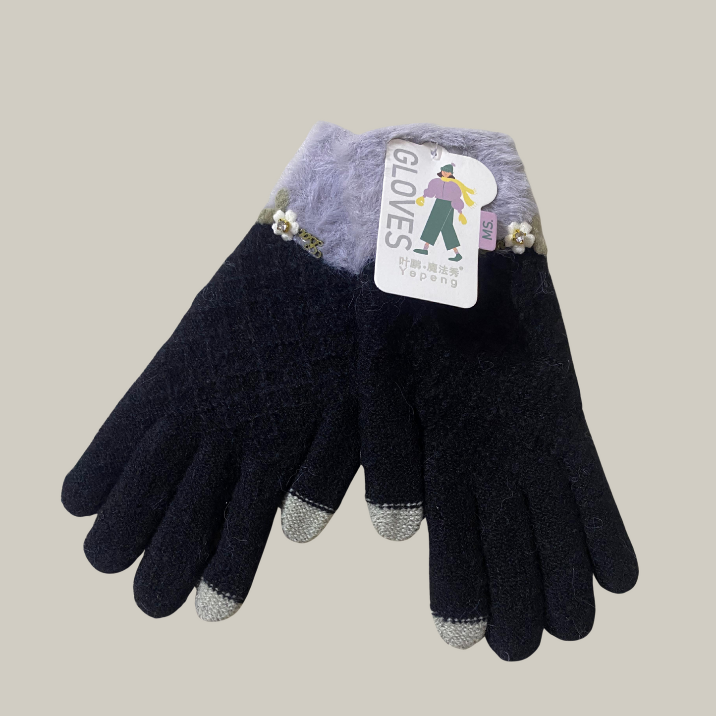 Ladies Mittens With Touch Screen Finger Pad