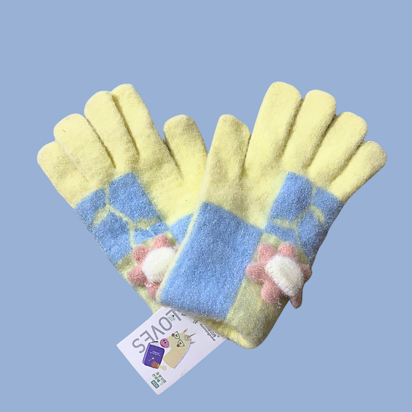 Flower Knitted Gloves