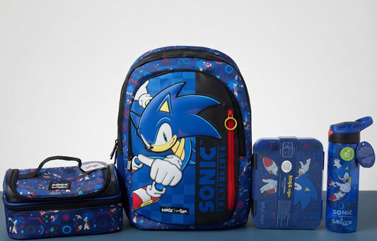Sonic Theme Bundle (17 Inch Bag, Lunch Bag, Lunch Box, Water Bottle)