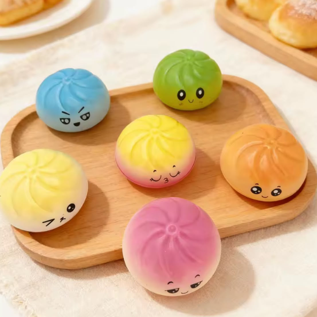 Multi emoji dumplings squishy Toy (Random Will be Sent)